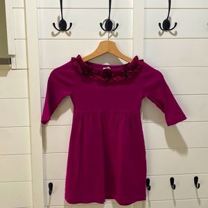 Adorable Crewcuts Plum colored 3/4 sleeve cotton dress size 5t